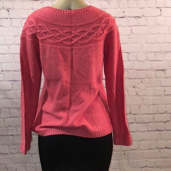 Talbots cable knit pink sweater - Picture 3 of 7